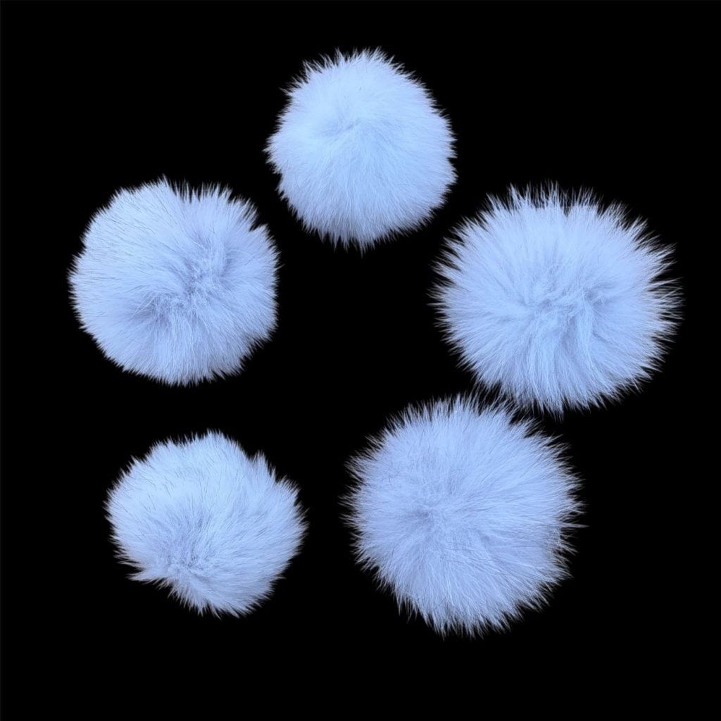 Fur Pom Pom - Fox / White